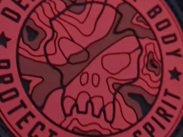 Preview: Rubberpatch Skull (rot-schwarz)
